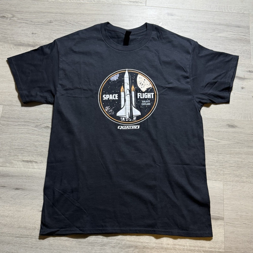 Space‎ Flight Rocket Graphic T Shirt Gildan Heavy Cotton Black XL